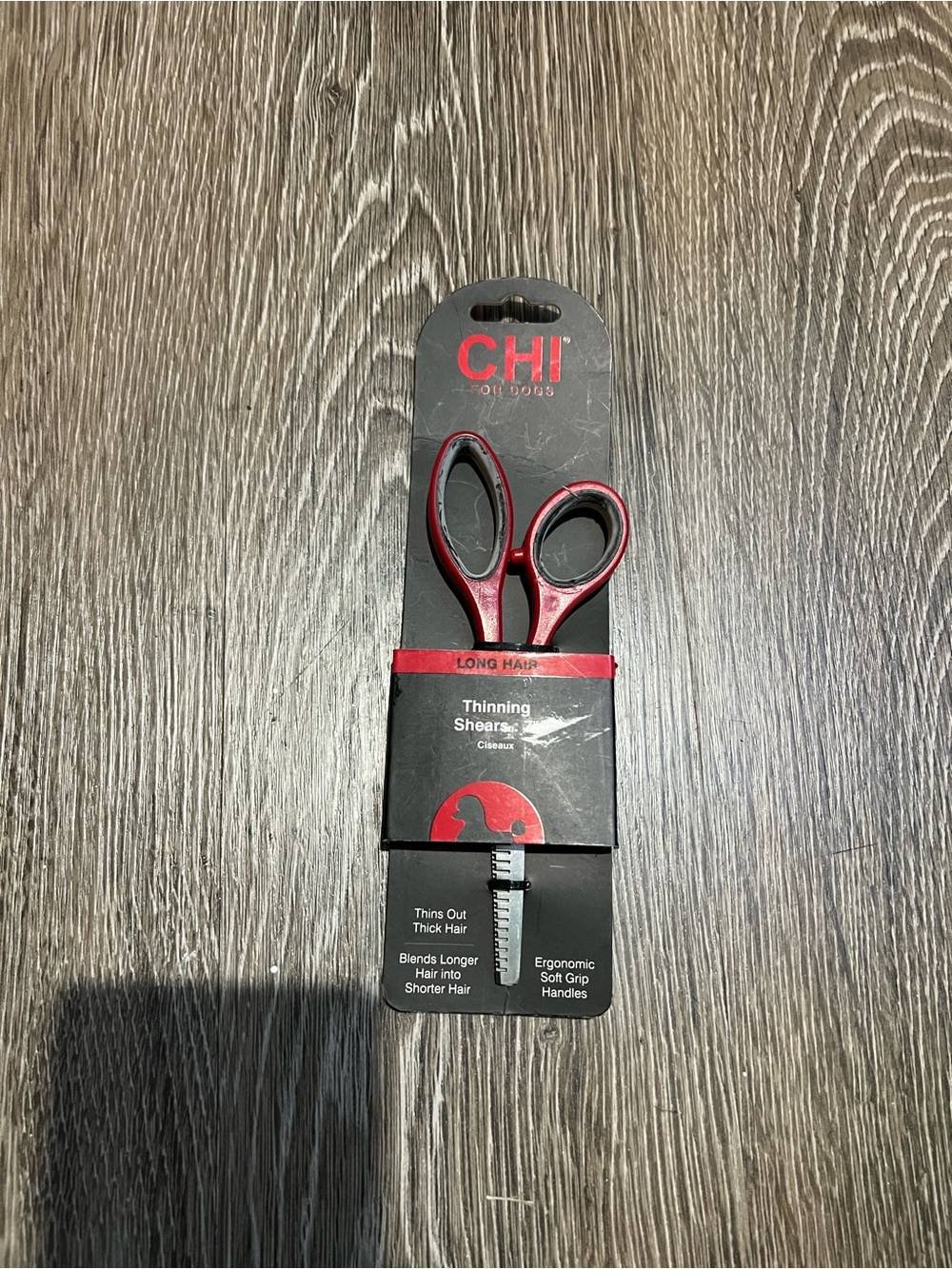 CHI Red Thinning Shears for Dogs - Ergonomic Grooming Scissors